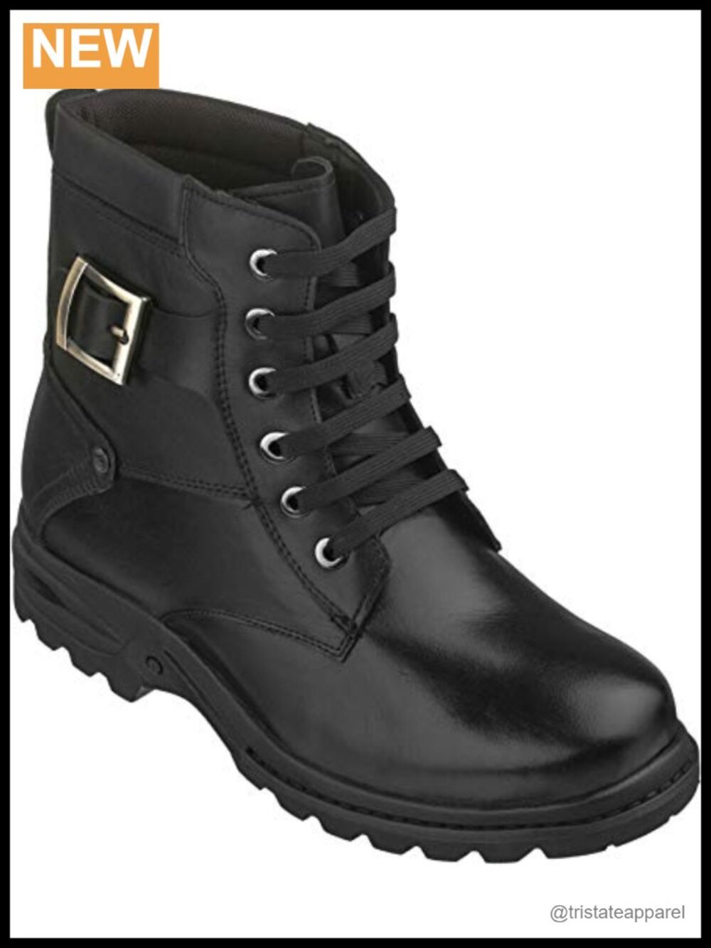 CALTO Men's Invisible Height Incre Elevator Boots Leather Lace-Up High-Top
